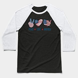 Peace Love America Baseball T-Shirt